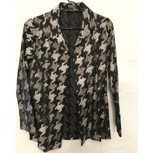 Allie Coosh Black with Silver/Copper Pattern Suit Jacket - M